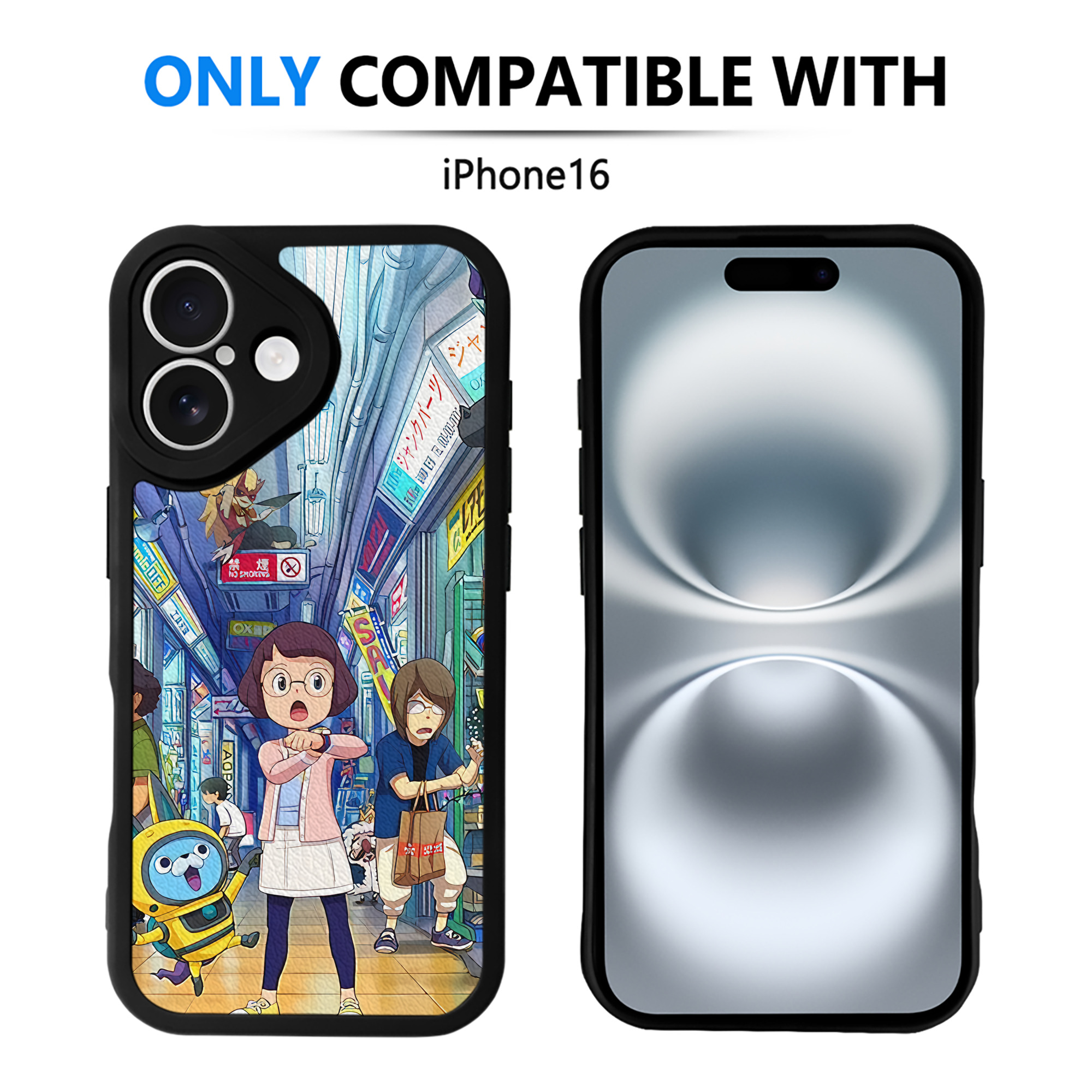 （画像用） 妖怪ウォッチ Yo-kai Watch 【iPhone 16シリーズ対応】シリコンスマホケース（レザー調） 材質：シリコン